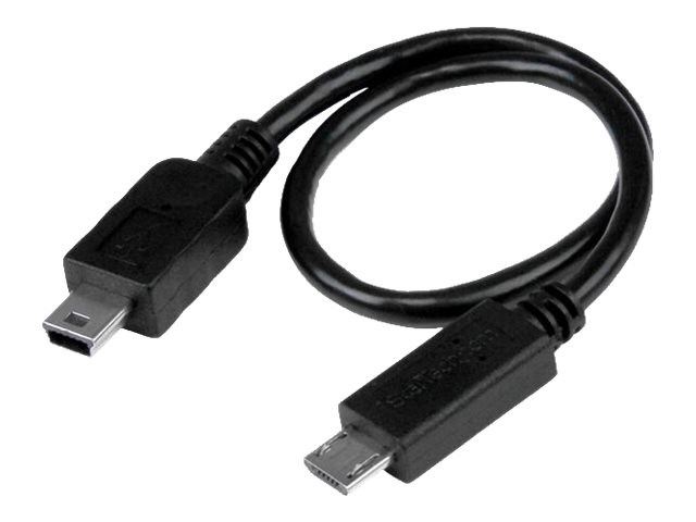 StarTech.com 8in USB OTG Cable - Micro USB to Mini USB - M/M - USB OTG Mobile Device Adapter Cable - 8 inch (UMUSBOTG8IN) - USB cable - mini-USB Type B (M) to Micro-USB Type B (M) - USB OTG - 20.32 cm - black