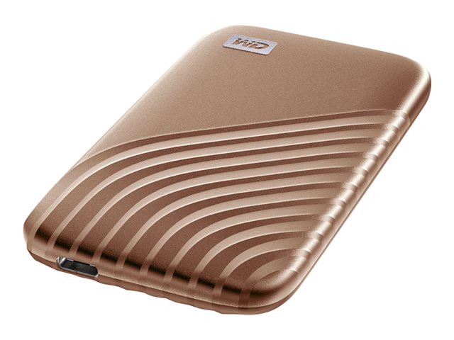 WD My Passport WDBAGF0020BGD - SSD - encrypted - 2 TB - external (portable) - USB 3.2 Gen 2 (USB-C connector) - 256-bit AES - gold