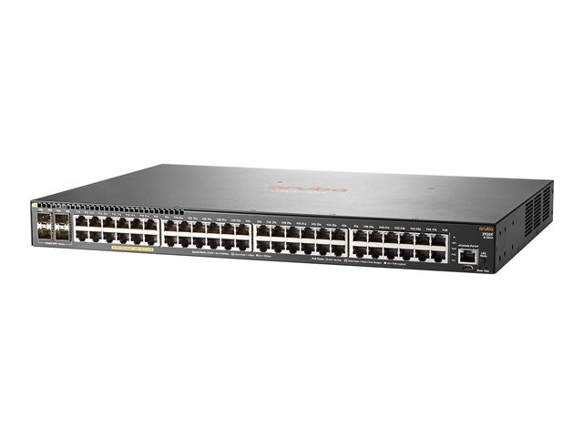 HPE Aruba 2930F 48G PoE+ 4SFP+ - Switch - L3 - Managed - 48 x 10/100/1000 (PoE+) + 4 x 1 Gigabit / 10 Gigabit SFP+ (uplink) - rack-mountable - PoE+ (370 W)