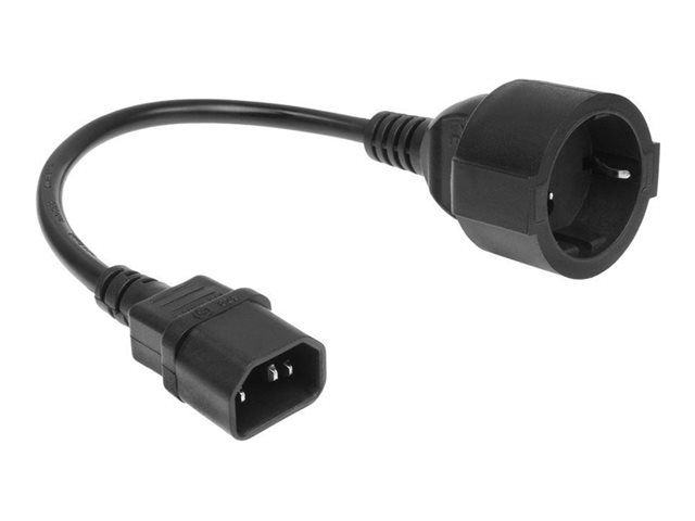 ACT Netsnoer C14 - CEE 7/3 zwart 0 2 m