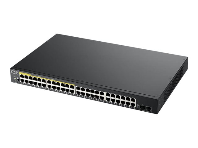Zyxel GS1900 Series GS1900-48HPv2 - Switch - smart - 48 x 10/100/1000 (24 PoE+) + 2 x Gigabit SFP (uplink) - rack-mountable, desktop - PoE+ (170 W)