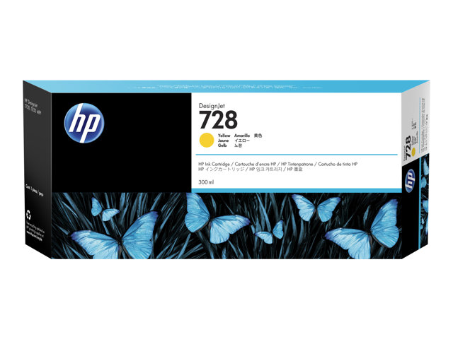 HP 728 - 300 ml - yellow - original - DesignJet - ink cartridge - for DesignJet T730, T830