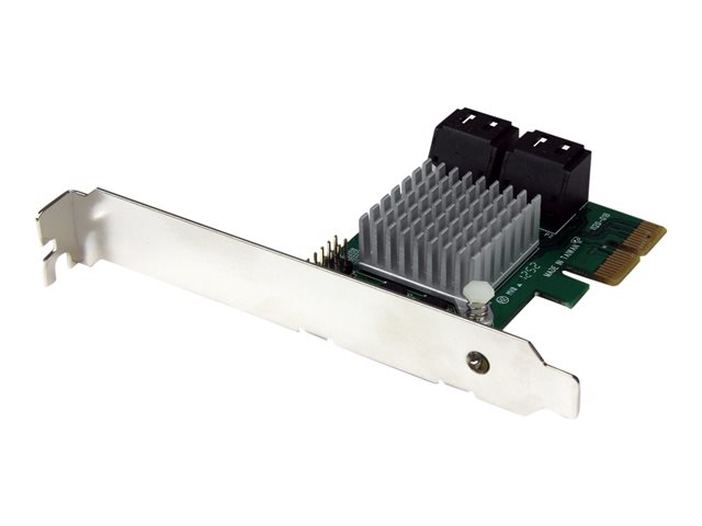 StarTech.com 4 Port PCI Express 2.0 SATA III 6Gbps RAID Controller Card with HyperDuo SSD Tiering - PCIe SATA 3 Controller Adapter (PEXSAT34RH) - Storage controller (RAID) - 4 Channel - SATA 6Gb/s - low profile - RAID RAID 0, 1, 10, JBOD - PCIe 2.0 x2 - for P/N: ST521PMINT
