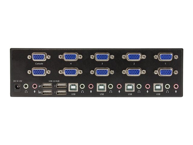 StarTech.com 4 Port VGA KVM Switch - Dual VGA - Hot-key & Audio Support - 1920x1200 KVM Switch - KVM Video Switch (SV431DVGAU2A) - KVM / audio / USB switch - 4 x KVM / audio / USB - 1 local user - desktop - for P/N: SV431RACK, SVA12M2NEUA, SVA12M5NA