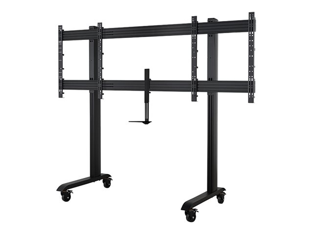 B-TECH System X BT8517 - Cart - for 2 flat panels - XL twin screen VC trolley - lockable - black - screen size: 65\"-75\" - mounting interface: up to 600 x 800 mm* - for B-TECH BT7874, BT8516