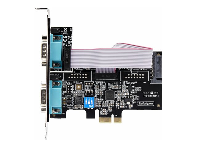StarTech.com 2-Port Serial PCIe Card, Dual-Port PCI Express to RS232/RS422/RS485 (DB9) Serial Card, Low-Profile Brackets Incl., 16C1050 UART, TAA-Compliant, Windows/Linux, TAA Compliant - Level-4 ESD Protection (2S232422485-PC-CARD) - Serial adapter