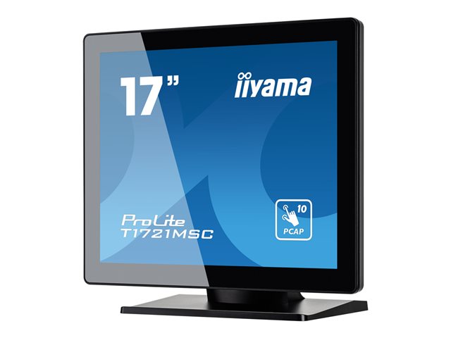 iiyama ProLite T1721MSC-B2 - LED monitor - 17\" - touchscreen - 1280 x 1024 SXGA @ 75 Hz - TN - 250 cd/m² - 1000:1 - 5 ms - HDMI, VGA - speakers - black bezel with matte finish