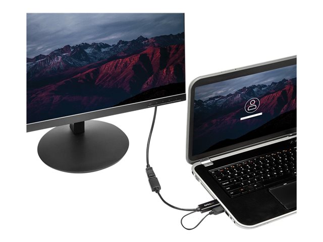 StarTech.com 4K 30Hz HDMI to DisplayPort Video Adapter w/ USB Power - 6 in - HDMI 1.4 (Male) to DP 1.2 (Female) Active Monitor Converter (HD2DP) - Adapter cable - HDMI, USB (power only) male to DisplayPort female - 25.5 cm - black - active, 4K30Hz (3840 x 2160) support - for P/N: SV211HDUC, SV221HUC4K