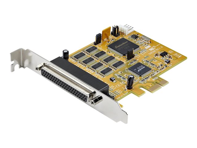 StarTech.com 8-Port PCI Express RS232 Serial Adapter Card, PCIe RS232 Serial Card, 16C1050 UART, Multiport Serial DB9 Controller/Expansion Card, 15kV ESD Protection, Windows & Linux - Up to 921.6 Kbps Baud - Serial adapter - PCIe - RS-232 x 8 - yellow - TAA Compliant