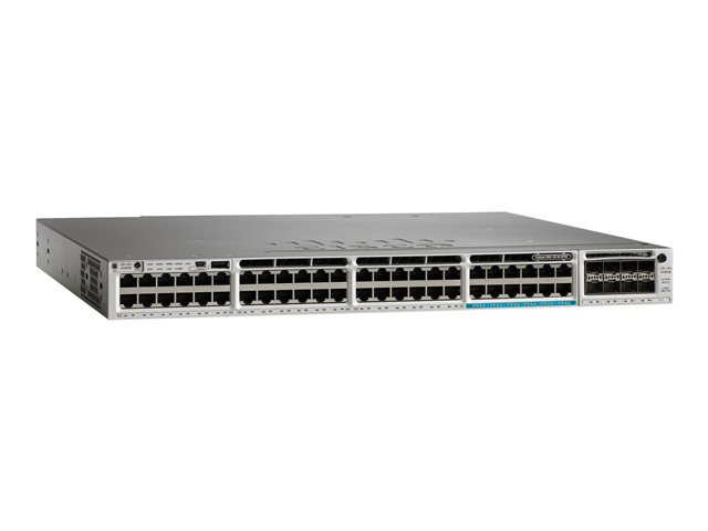 Cisco Catalyst 3850-12X48U-E - Switch - L3 - Managed - 48 x 10/100/1000 (UPOE) - desktop, rack-mountable - UPOE (630 W) - refurbished