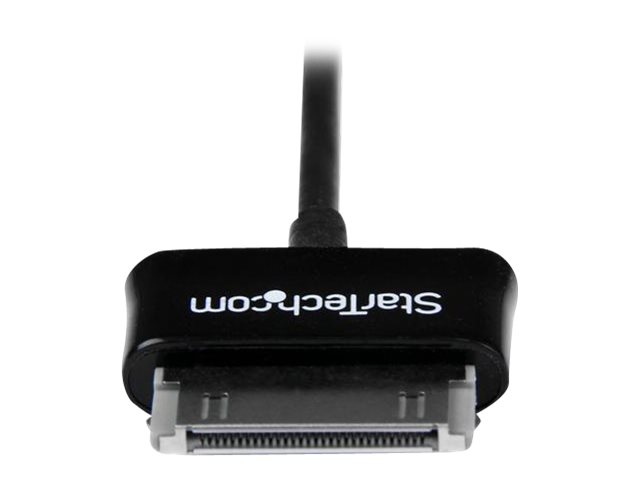 StarTech.com 3m Dock Connector to USB Cable for Samsung Galaxy Tab - Charging / data cable - Samsung 30-pin Dock Connector male to USB male - 3 m - shielded - black - for Samsung Galaxy Tab, Tab WiFi