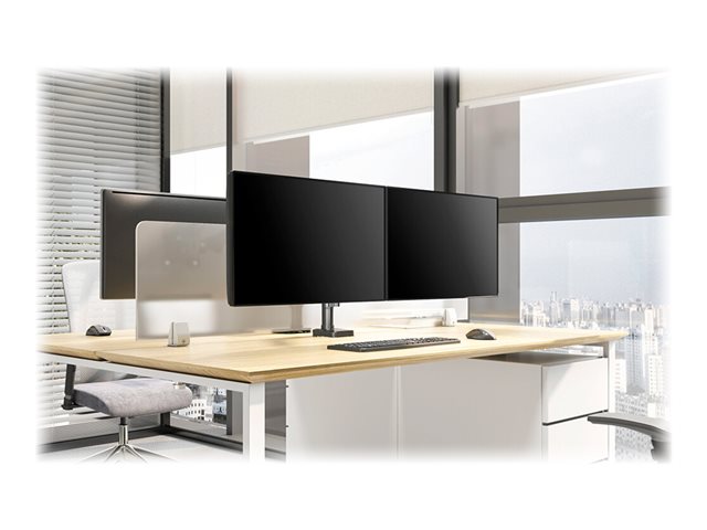 Neomounts DS70-750BL2 - Mounting kit (desk mount) - full-motion adjustable dual arm - for 2 LCD displays - black - screen size: 17\"-27\" - clamp mountable, grommet