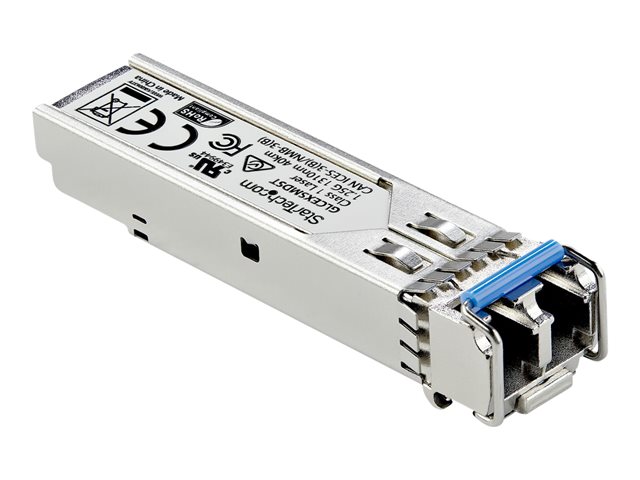 StarTech.com MSA Uncoded Compatible SFP Module, 1000BASE-EX, 1GbE Single Mode (SMF) Fiber Optic Transceiver, 1GE Gigabit Ethernet SFP, LC Connector, 40km, 1310nm, DDM, Mini GBIC Module - Lifetime Warranty (SFP1000EXST) - SFP (mini-GBIC) transceiver module - 1GbE - 1000Base-EX - LC single-mode - up to 40 km - 1310 nm