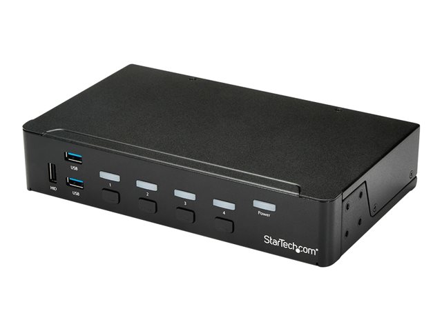 StarTech.com 4 Port HDMI KVM - HDMI KVM Switch - 1080p - USB 3.0 & Audio Support - KVM Video Switch (SV431HDU3A2) - KVM / USB switch - 4 x KVM / audio / USB + 3 x SuperSpeed USB - 1 local user - rack-mountable - AC 120/230 V / DC 9 - 12 V - for P/N: SV431RACK