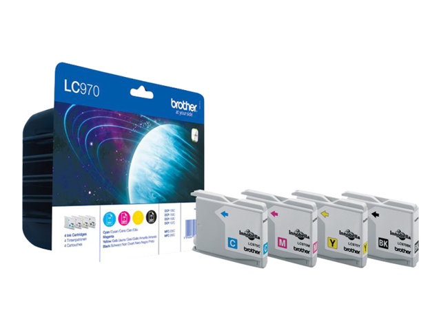 Brother LC-970 Value Pack - 4-pack - black, yellow, cyan, magenta - original - ink cartridge - for Brother DCP-135C, DCP-150C, DCP-153C, MFC-235C, MFC-260C