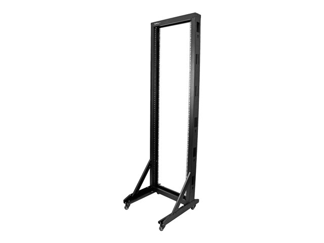 StarTech.com 42U Mobile Open Frame Network Rack with Wheels- 663lbs - 2 Post 19\" Portable Rack for Computer, AV, Media, IT Equipment (2POSTRACK42) - Rack open frame - 42U - for P/N: CABSCREWM5B, CABSCREWSM5, CABSCREWSM5B, CABSCREWSM62, CABSCREWSM6B, CABSCRWS1224