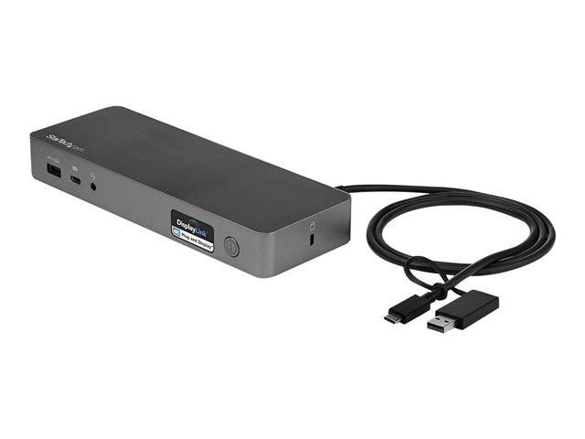 StarTech.com USB-C & USB-A Dock, Hybrid Universal Laptop Docking Station with Dual Monitor Display 4K 60Hz HDMI & DisplayPort, 60W Power Delivery, Gigabit Ethernet, Windows, Mac Chrome - 4K USB Type-C Dock (DK30C2DPPDUE) - Docking station - USB-C - 2 x HDMI, 2 x DP - 1GbE