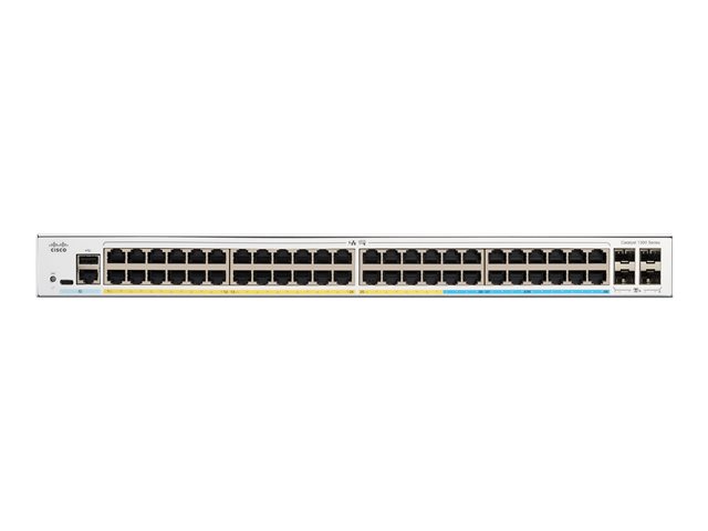 Cisco Catalyst 1300-48P-4X - Switch - L3 - Managed - 48 x 10/100/1000 (PoE+) + 4 x 10 Gigabit SFP+ - rack-mountable - PoE+ (375 W) - remanufactured