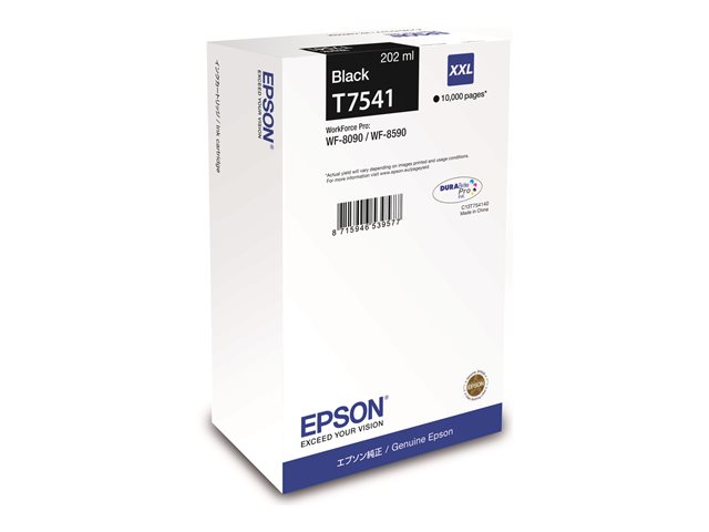 Epson T7541 - 202 ml - XXL size - black - original - ink cartridge - for WorkForce Pro WF-8090, WF-8590