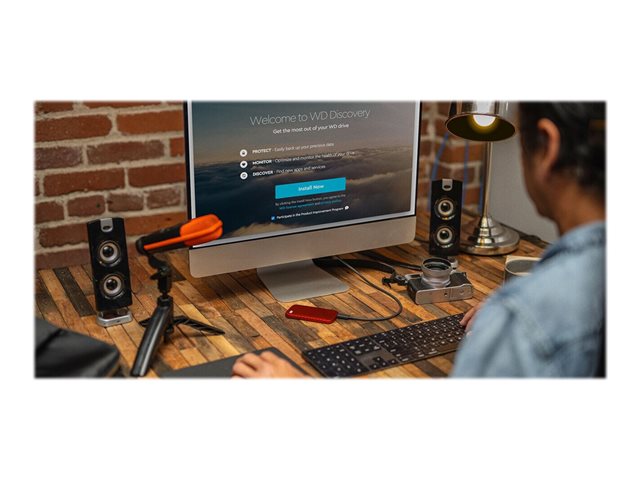 WD My Passport SSD WDBAGF0020BRD - SSD - encrypted - 2 TB - external (portable) - USB 3.2 Gen 2 (USB-C connector) - 256-bit AES - red