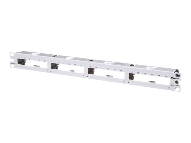 Panduit QuickNet - Patch panel - white - 1U - 19\" - 24 ports