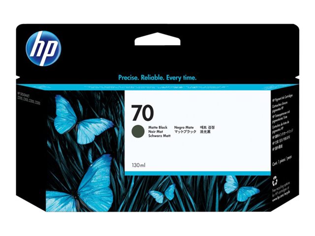 HP 70 - 130 ml - matte black - original - DesignJet - ink cartridge - for DesignJet HD Pro MFP, T120, Z2100, Z3100, Z3100ps, Z3200, Z3200ps, Z5200, Z5400