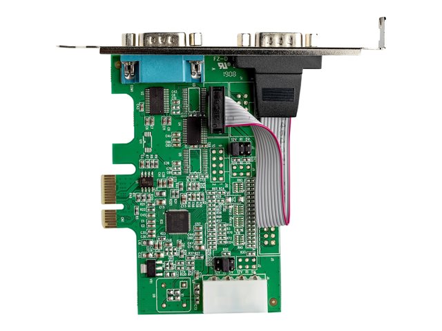 StarTech.com 2-port PCI Express RS232 Serial Adapter Card, PCIe RS232 Serial Host Controller Card, PCIe to Dual Serial DB9 COM Port Card, 16950 UART, Expansion Card, Windows, macOS, Linux - Full/Low-Profile (PEX2S953) - Serial adapter - PCIe - RS-232 x 2