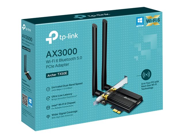TP-Link Archer TX50E - Network adapter - PCIe - Bluetooth 5.0, 802.11ax