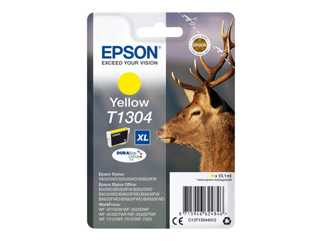Epson T1304 - 10.1 ml - XL size - yellow - original - blister - ink cartridge - for Stylus Office BX630, BX635, BX935, WorkForce WF-3010, 3520, 3530, 3540, 7015, 7515, 7525