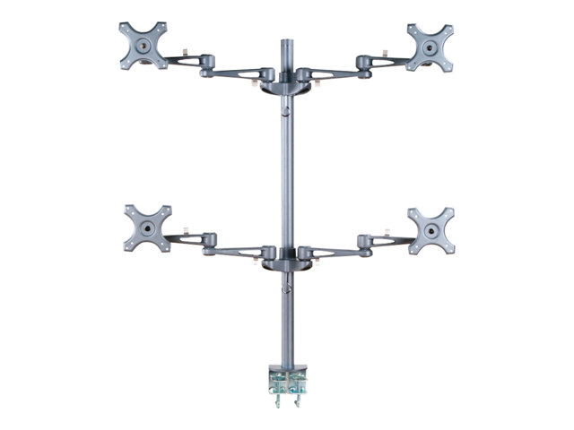 Neomounts FPMA-D935D4 - Mounting kit - full-motion - for 4 LCD displays - silver - screen size: 10\"-27\" - clamp mountable, desk-mountable