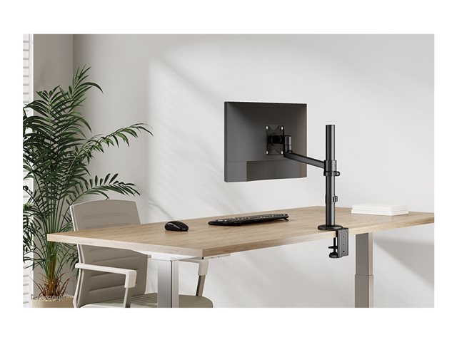 Neomounts DS60-425BL1 - Mounting kit (desk clamp mount, desk grommet, VESA adapter plate, monitor arm) - full-motion adjustable arm - for LCD display - steel - black - screen size: 17\"-27\"