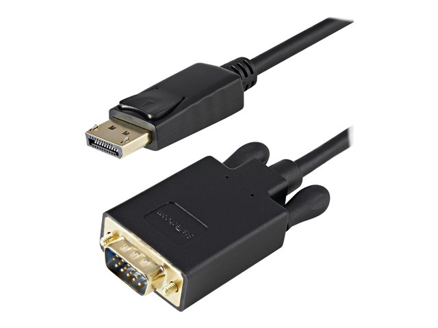 StarTech.com 3ft DisplayPort to VGA Adapter Cable - 1920x1200 - Active DisplayPort (DP) Computer or Laptop to VGA Monitor or TV Display (DP2VGAMM3B) - Adapter cable - DisplayPort (M) latched to HD-15 (VGA) (M) - DisplayPort 1.2 - 1 m - active, 2048 x 1280 support 60Hz - black