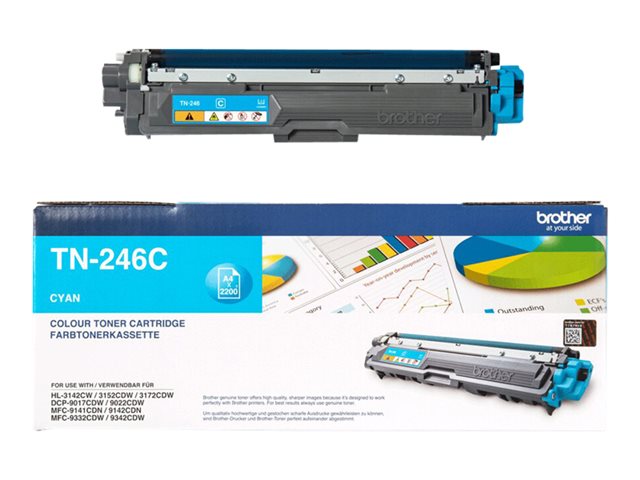 Brother TN246C - Cyan - original - toner cartridge - for Brother DCP-9017, DCP-9022, HL-3142, HL-3152, HL-3172, MFC-9142, MFC-9332, MFC-9342