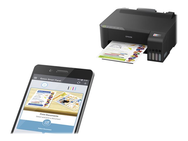 Epson EcoTank ET-1810 - Printer - colour - ink-jet - refillable - A4 - 5760 x 1440 dpi - up to 10 ppm (mono) / up to 5 ppm (colour) - capacity: 100 sheets - USB, Wi-Fi - black