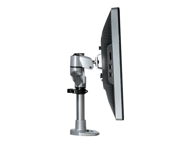 StarTech.com Desk Mount Monitor Arm, VESA or Apple iMac/Thunderbolt Display up to 14kg, Articulating Height Adjustable Single Desktop Monitor Pole Mount, Desk Clamp or Grommet, Silver - Small Footprint Design (ARMPIVOTB2) - Mounting kit - adjustable arm - for Monitor - steel - screen size: 49\" - desk-mountable - TAA Compliant