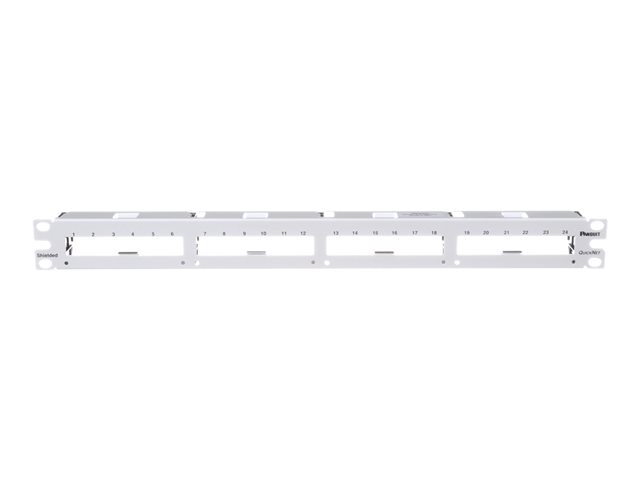 Panduit QuickNet - Patch panel - white - 1U - 19\" - 24 ports