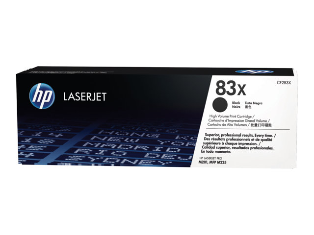 HP 83X - High Yield - black - original - LaserJet - toner cartridge (CF283X) - for LaserJet Pro M201d, M201dw, M201n, M202dw, MFP M225dn, MFP M225dw