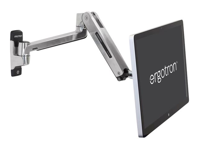 Ergotron LX HD - Mounting kit (extension adapter, VESA adapter, sit-stand arm, wall mount base) - for LCD display - polished aluminium - screen size: up to 46\"