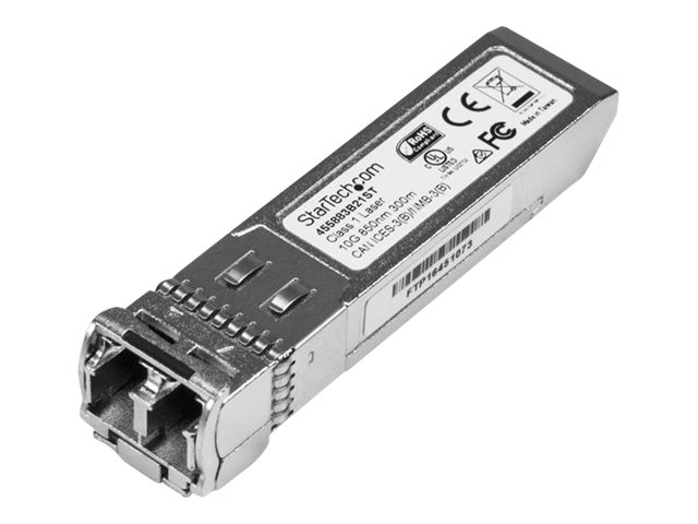 StarTech.com HPE 455883-B21 Compatible SFP+ Module, 10GBASE-SR, 10GbE Multi Mode (MMF) Fiber Optic Transceiver, LC 300m, 850nm, DDM, HPE 6120XG, 6120G, Flex Fabric, Mini GBIC Transceiver - Lifetime Warranty (455883B21ST) - SFP+ transceiver module (equivalent to: HP 455883-B21) - 10GbE - 10GBase-SR - LC multi-mode - up to 300 m