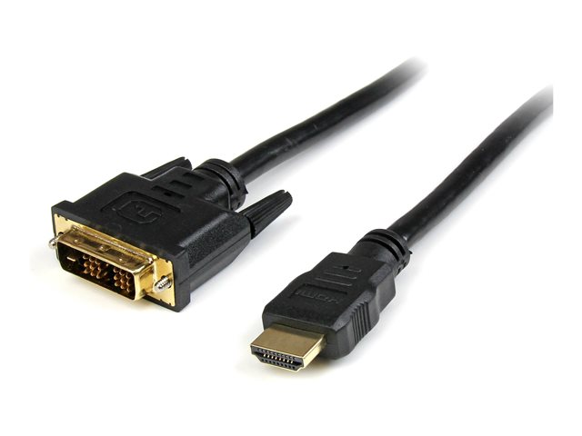 StarTech.com 6ft (1.8m) HDMI to DVI Cable, DVI-D to HDMI Display Cable (1920x1200p), Black, 19 Pin HDMI Male to DVI-D Male Cable Adapter, Digital Monitor Cable, M/M, Single Link - DVI to HDMI Cord (HDMIDVIMM6) - Adapter cable - HDMI male to DVI-D male - 1.83 m - black - for P/N: DK31C3HDPD, DK31C3HDPDUE, MDP2HDEC, ST121HD20FXA, VID2HDCON2, VS424HD4K60