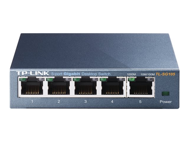 TP-Link TL-SG105 5-Port Metal Gigabit Switch - Switch - unmanaged - 5 x 10/100/1000 - desktop