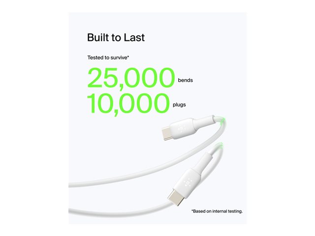 Belkin BoostCharge - USB cable - 24 pin USB-C (M) to USB (M) - 3 m - white