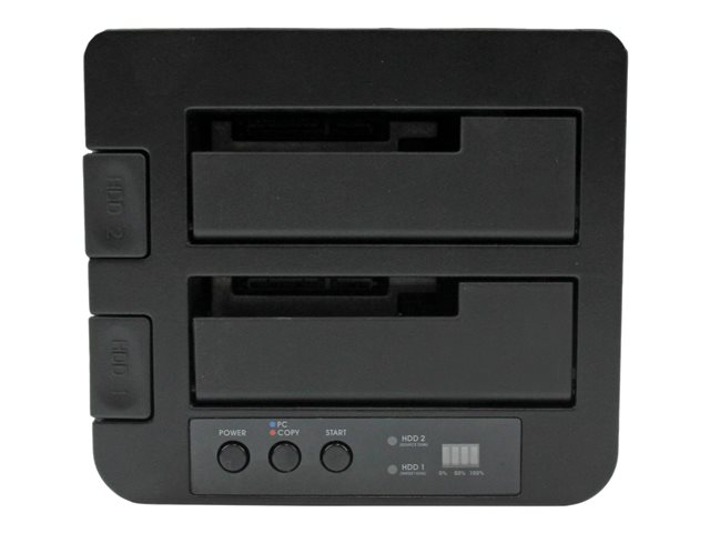 StarTech.com Dual Bay Hard Drive Duplicator, Standalone USB 3.0 (5 Gbps) eSATA to 2.53.5 SATA III HDDSSD ClonerCopier, Hard Drive Docking Station - Hard Disk Cloner - Storage controller - 2.5\", 3.5\" - SATA 6Gb/s - USB 3.0 - black - for P/N: SVA12M5NA