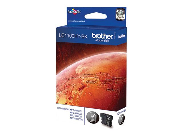 Brother LC1100HYBK - High Yield - black - original - ink cartridge - for Brother DCP-6690CW, MFC-5890CN, MFC-5895CW, MFC-6490CW, MFC-6890CDW, Justio MFC-5890CN