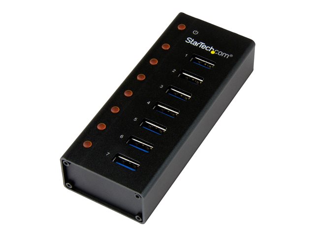 StarTech.com 7 Port USB 3.0 Hub (5 Gbps) - Metal Enclosure - Desktop or Wall Mountable - Rugged & industrial Powered USB Expander and Splitter Hub (ST7300U3M) - Hub - 7 x SuperSpeed USB 3.0 - desktop, wall-mountable - for P/N: BNDTBUSB3142, PEXUS313AC2V, PEXUSB311A1E, PEXUSB312A2, PEXUSB314A2V, PEXUSB314A2V2