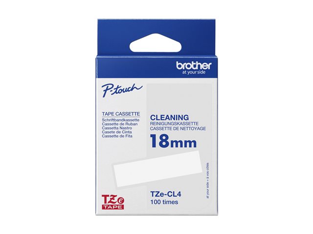 Brother TZe-CL4 - Roll (1.8 cm x 8 m) 1 cassette(s) cleaning tape - for Brother PT-D600, P-Touch PT-D400, D450, D800, E310, E550, P900, P950, P-Touch EDGE PT-P750