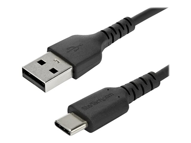 StarTech.com 1m USB A to USB C Charging Cable, Durable Fast Charge & Sync USB 2.0 to USB Type C Data Cord, Rugged TPE Jacket Aramid Fiber M/M 3A Black, Samsung S10, S20, iPad Pro, Pixel - Heavy Duty and Rugged - USB cable - USB (M) straight to 24 pin USB-C (M) straight - Thunderbolt 3 / USB 2.0 - 1 m - black - for P/N: CDP2HDUACP2, HB30AM4AB, HB31C2A2CME, HB31C3A1CME, SECTBLTDT, STNDTBLTMOB