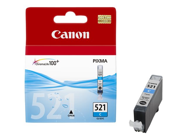 Canon CLI-521C - 9 ml - cyan - original - ink tank - for PIXMA iP3600, iP4700, MP540, MP550, MP560, MP620, MP630, MP640, MP980, MP990, MX860, MX870