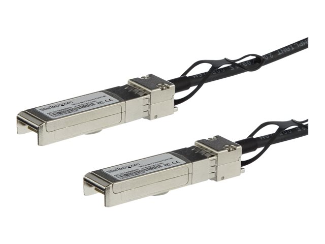 StarTech.com Cisco SFP-H10GB-CU2-5M Compatible 2.5m 10G SFP+ to SFP+ DAC Twinax, 10GbE SFP+ Copper DAC 10Gbps/10GE Low Power Passive SFP+ Transceiver Module DAC Cable, Firepower ASR9000 - Lifetime Warranty (SFPH10GBCU25) - 10GBase direct attach cable - SFP+ latched to SFP+ latched - 2.5 m - twinaxial - SFF-8431/SFF-8432 - passive - black