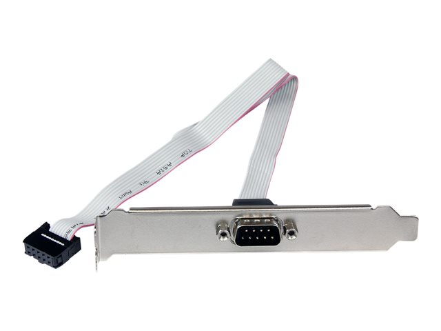 StarTech.com 16in (40cm) 9 Pin Serial Male to 10 Pin Motherboard Header Slot Plate - motherboard Serial Port Adapter (PLATE9M16) - Serial panel - DB-9 (M) to 10 PIN IDC (F) - 41 cm - grey